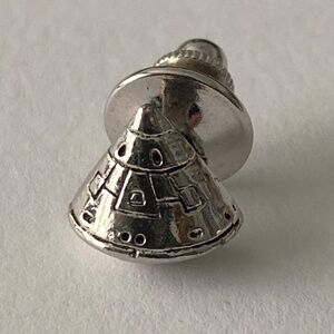 Vintage 60s NASA Apollo Space Age Silver Tone Tie Tack Pin